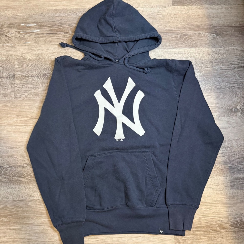 47 Brand New York Yankees Navy Blue Pullover Hoodie MLB Sweatshirt Mens Medium